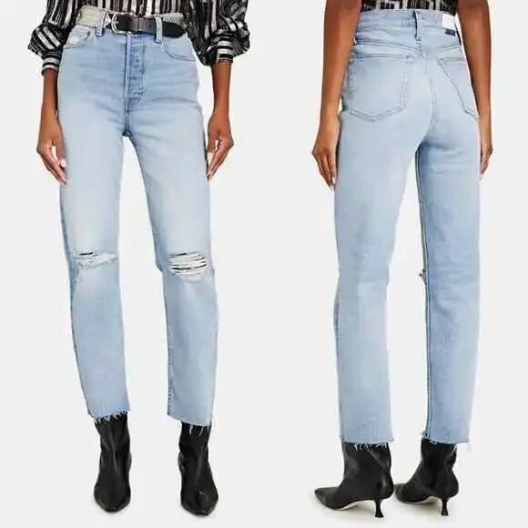 RE/DONE 70s High Rise Stove Pipe Jeans Seawater Destroy 27
